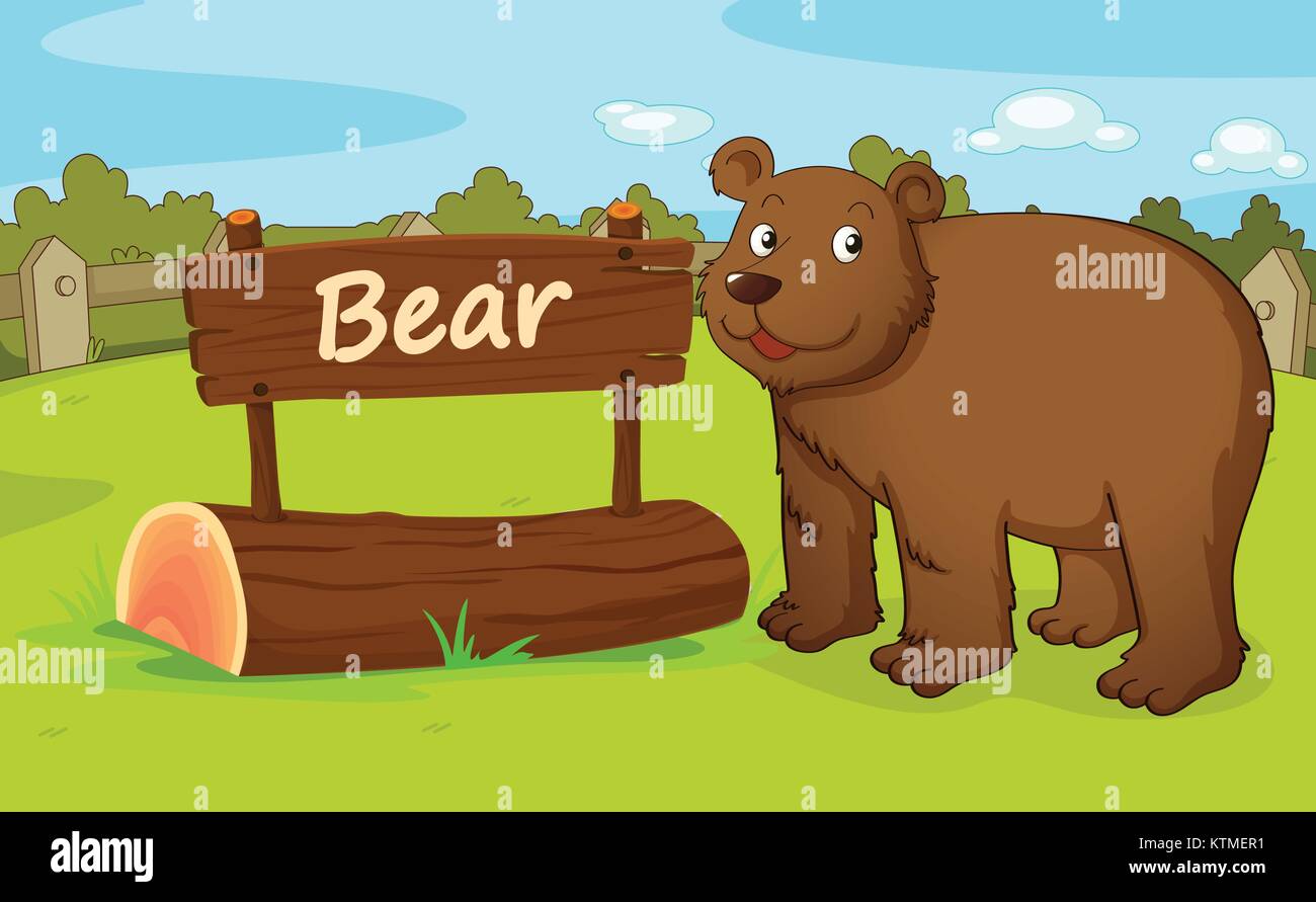 illustration of a bear in a beautiful nature Stock Vector Image & Art ...