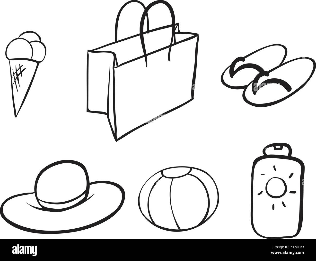 illustration of various objects on a white background Stock Vector ...
