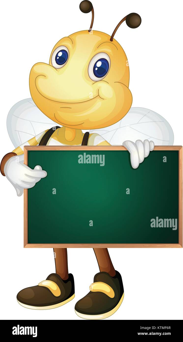 Illustration of a cartoon character holding a blank board Stock Vector ...