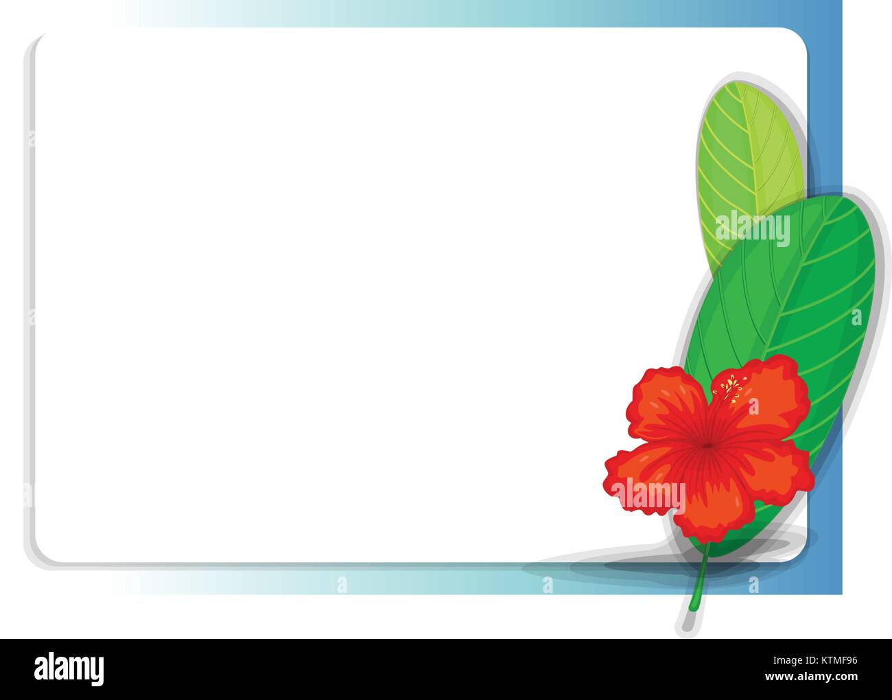 Template of paper with leaves and flower Stock Vector Image &amp; Art - Alamy
