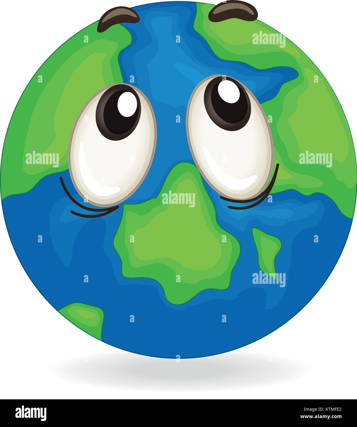 illustration of a earth globe face on white Stock Vector