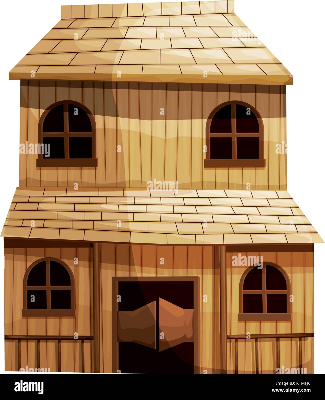 Illustration of an isolated building from the Wild West Stock Vector