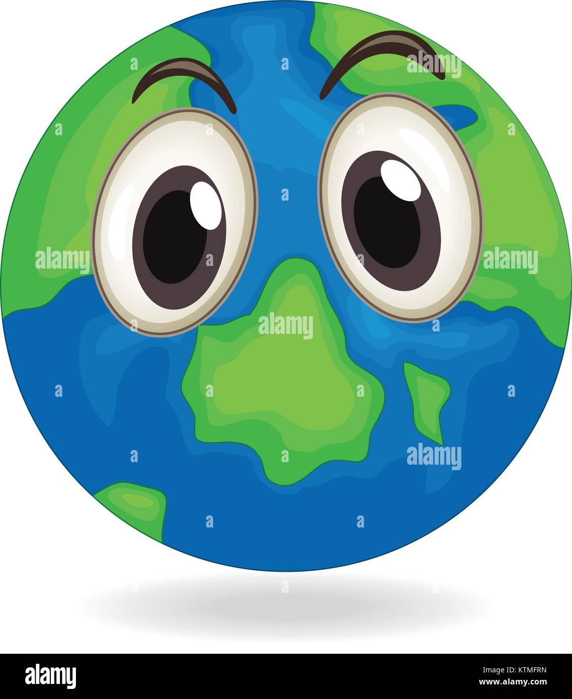 illustration of earth globe face on a white Stock Vector