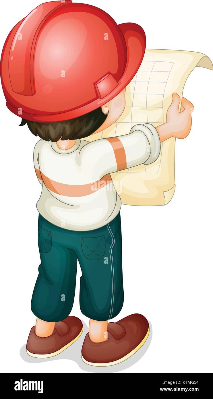 Illustration of boy holding paper Stock Vector Image & Art - Alamy