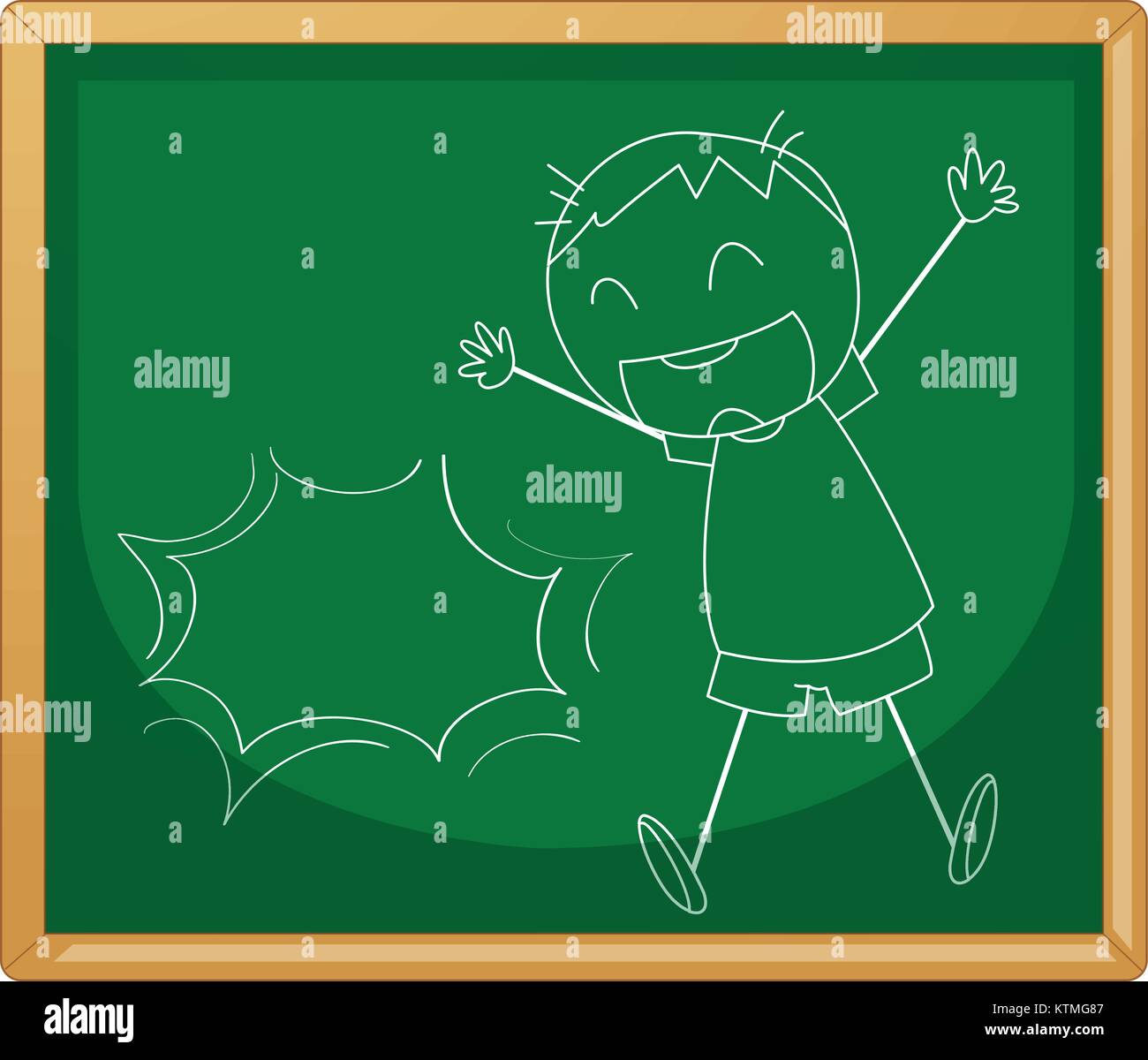 illustration of a green board with sketch Stock Vector