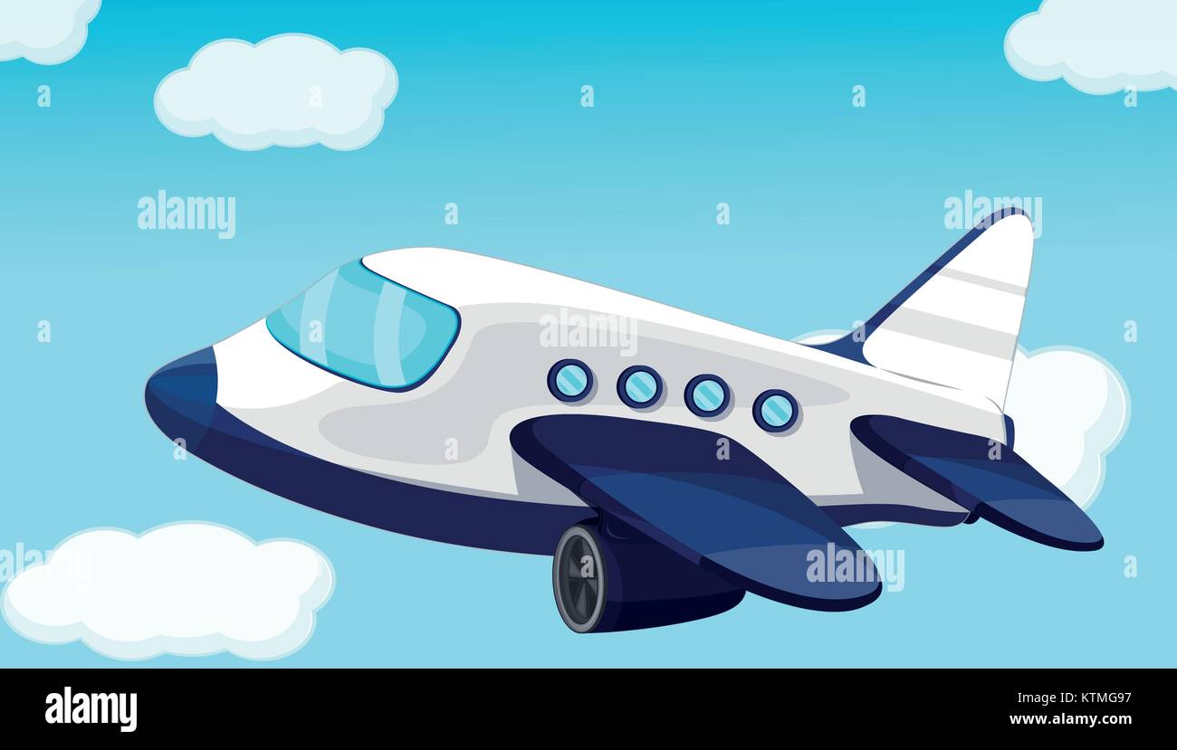 plane on a blue sky background Stock Vector Image & Art - Alamy