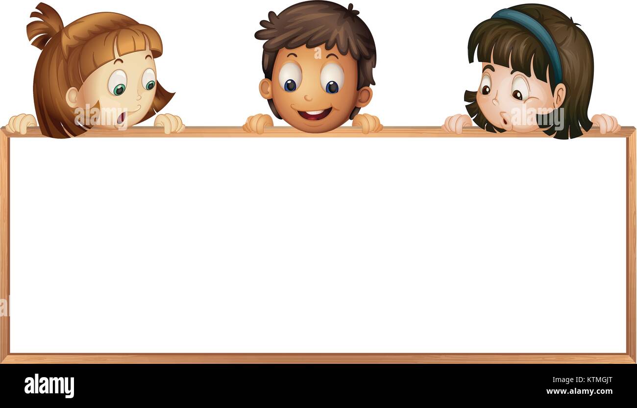 illustration of a kids showing board on a white background Stock Vector