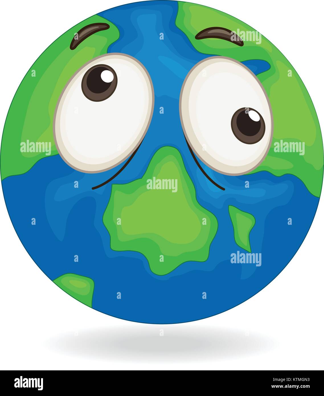 illustration of earth globe face on a white Stock Vector