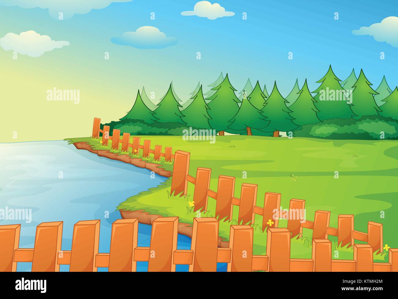 Illustration of a rural scene Stock Vector Image & Art - Alamy