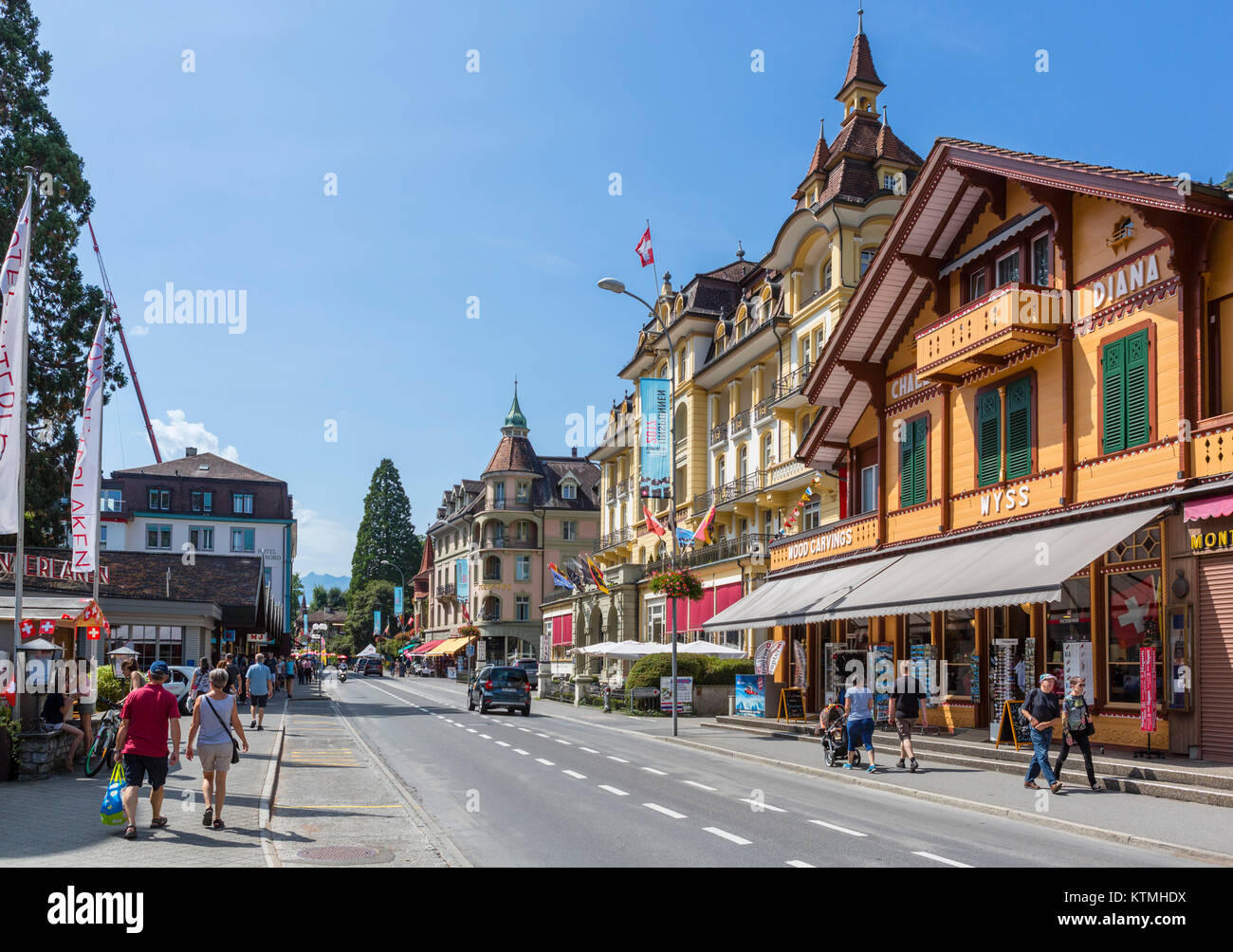 HÃ¶heweg, the main street in Interlaken, Switzerland Stock Photo Alamy