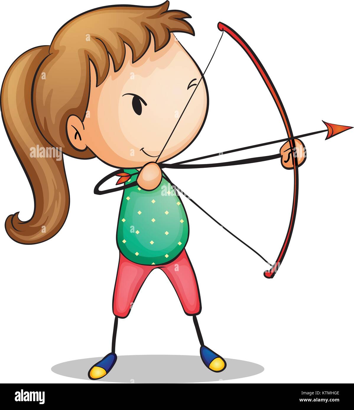 Illustration of a girl with archery set Stock Vector Image & Art Alamy
