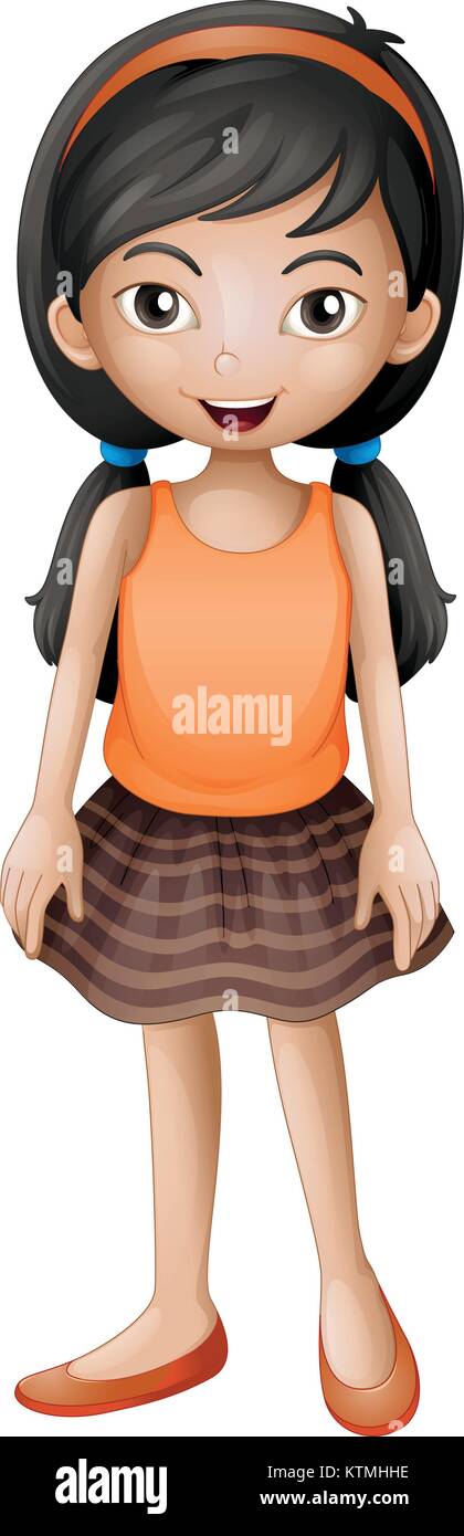 illustration of a girl on a white background Stock Vector Image & Art ...