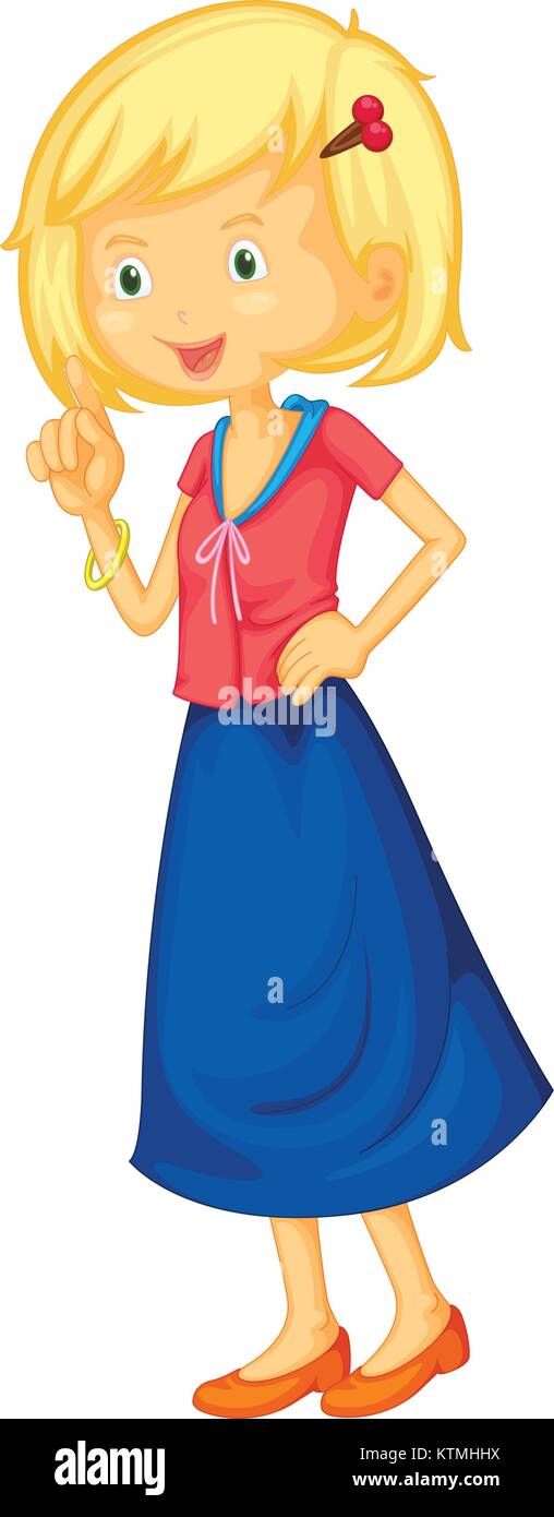 illustration of a girl on a white background Stock Vector Image & Art ...