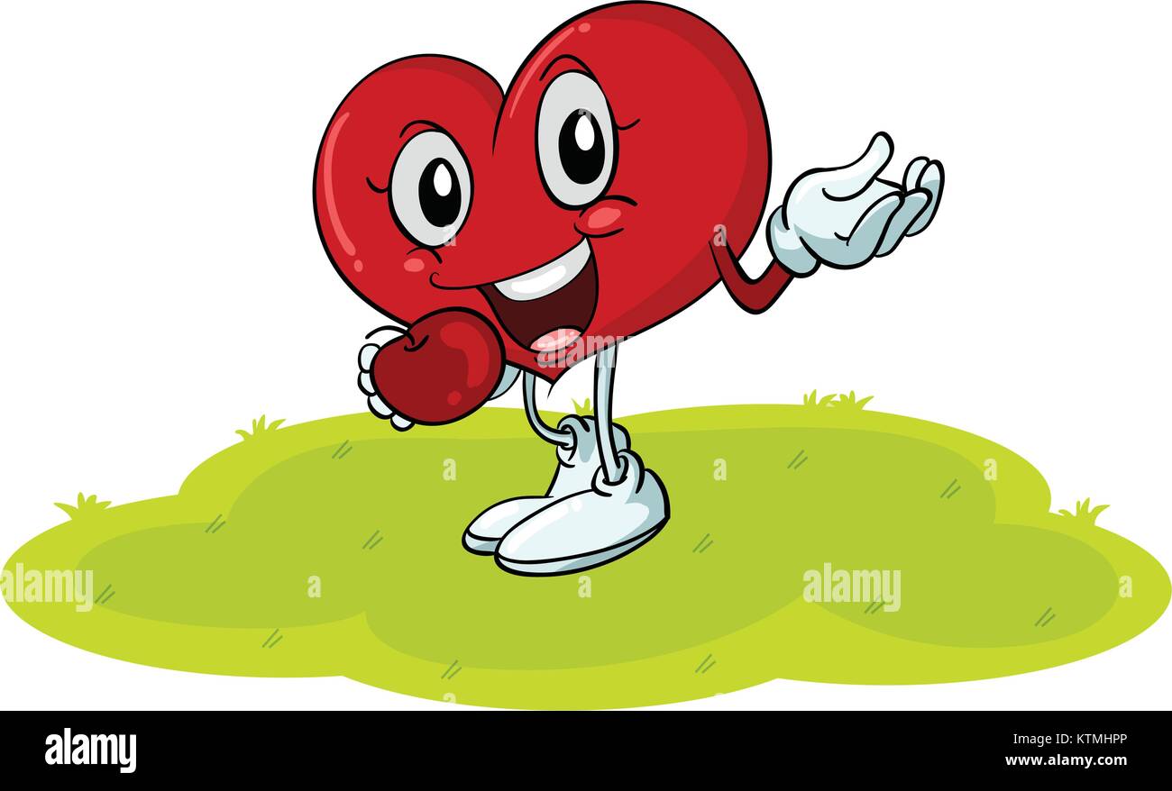 illustration of the heart in a beautiful nature Stock Vector Image ...