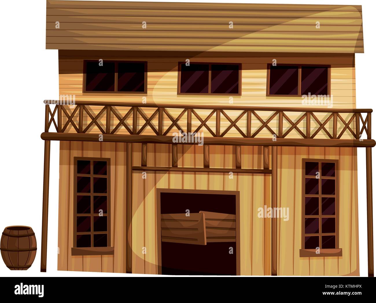 Illustration of an isolated building from the Wild West Stock Vector