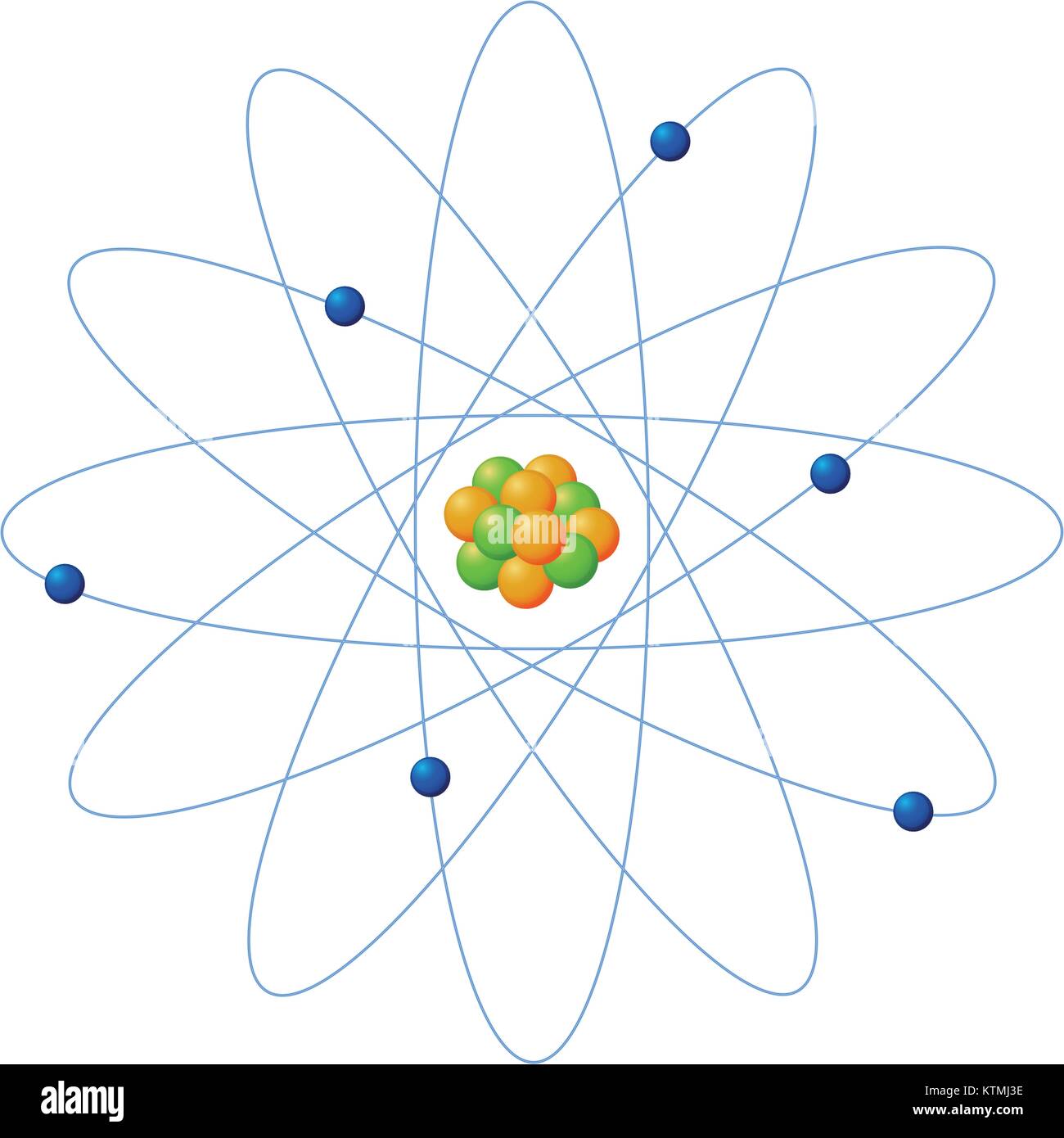 Illustration of atom structure on white Stock Vector