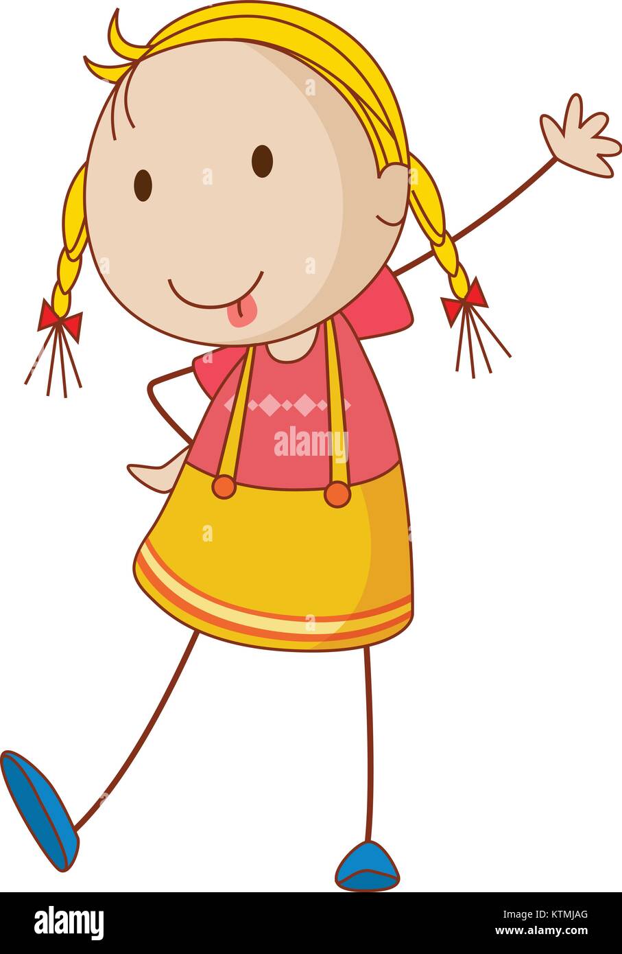 Simple cartoon illustration of a cute girl Stock Vector Image & Art - Alamy