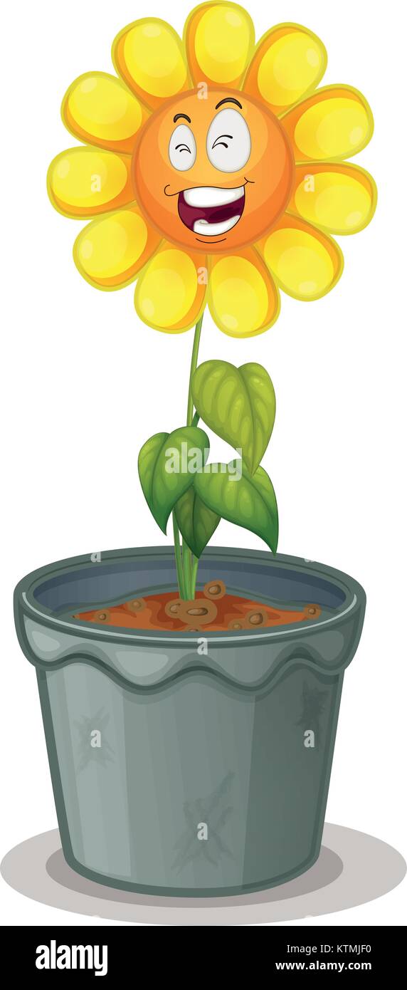 illustration of a flower in the pot Stock Vector Image & Art - Alamy