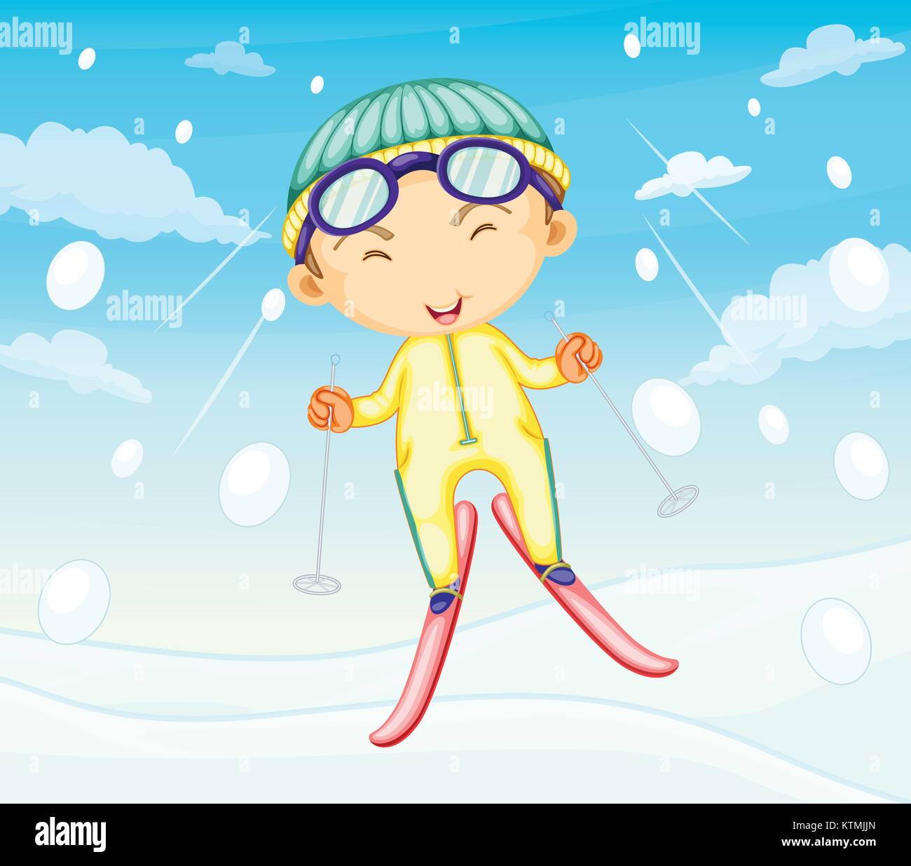 Illustration of girl ski jumping Stock Vector Image & Art Alamy