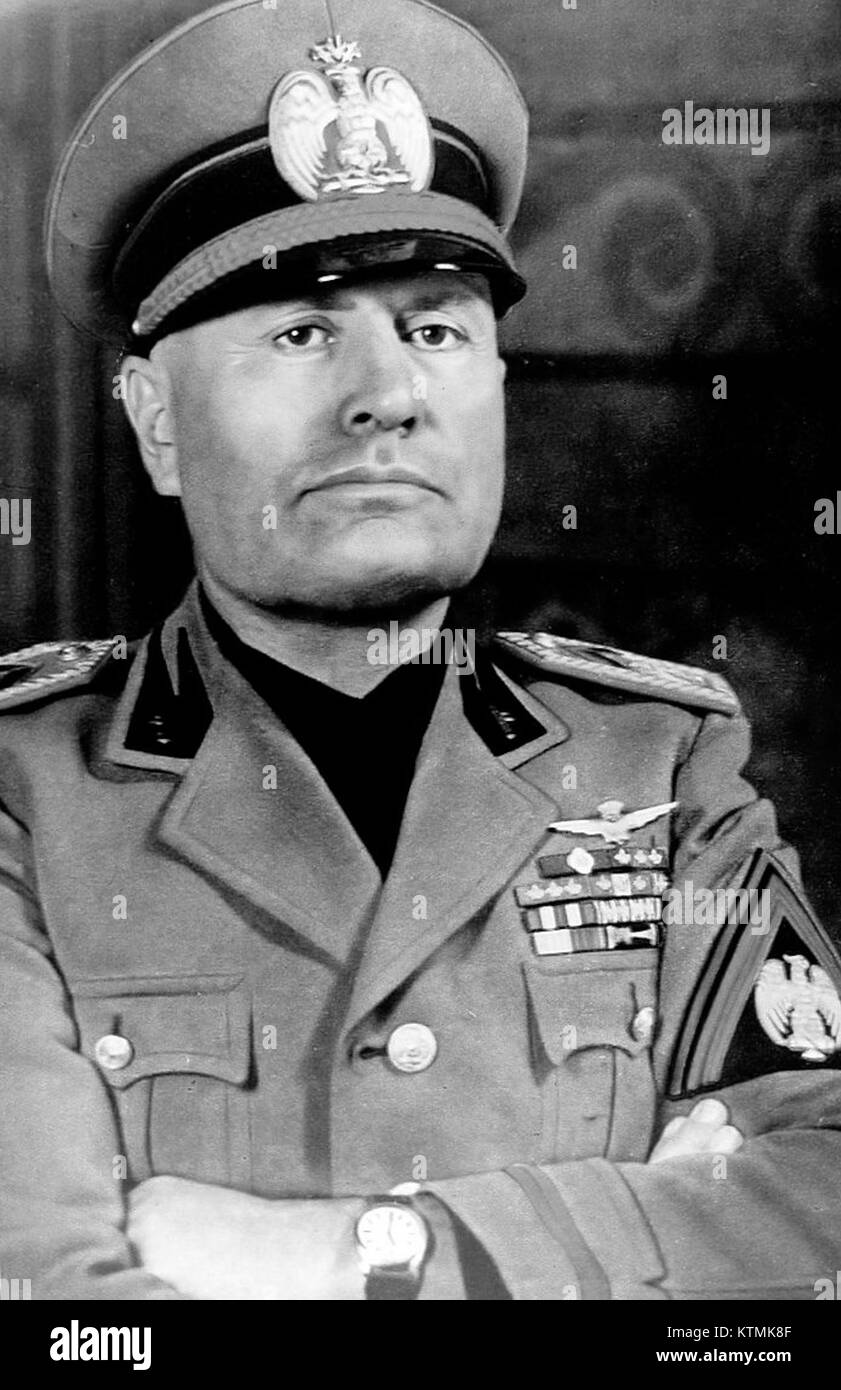 Benito Mussolini uncolored Stock Photo Alamy