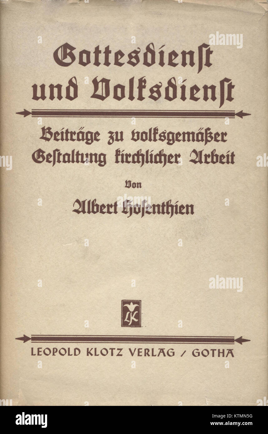 Gottesdienst und Volksdienst 1935 Stock Photo