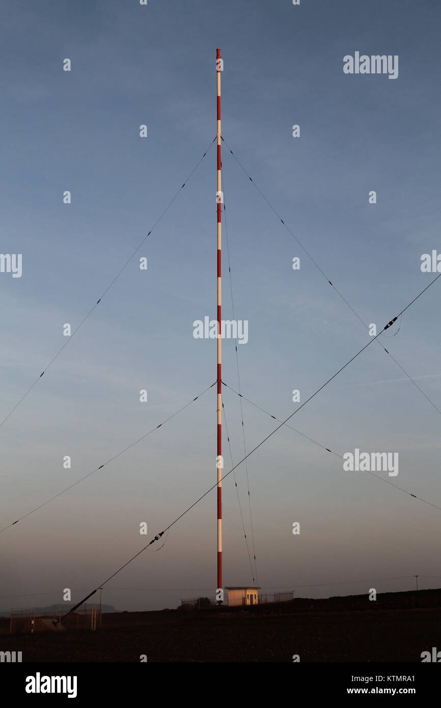 Ausblendmast Muehlacker refers to a specific type of mast or installation, likely related to telecommunication or broadcasting, located in MÃ¼hlacker, Germany. Stock Photo