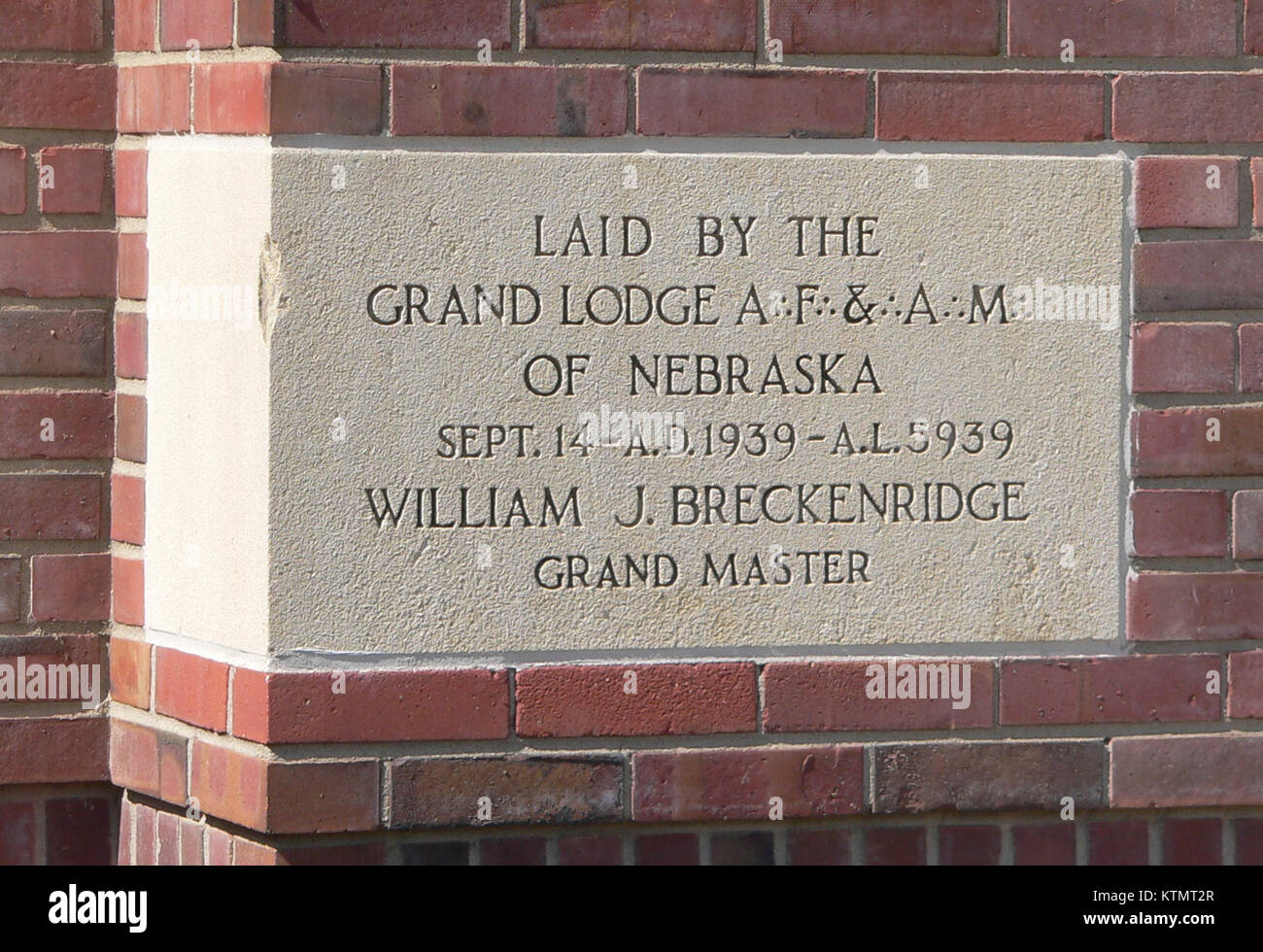 Beatrice, Nebraska Municipal Auditorium cornerstone Stock Photo Alamy