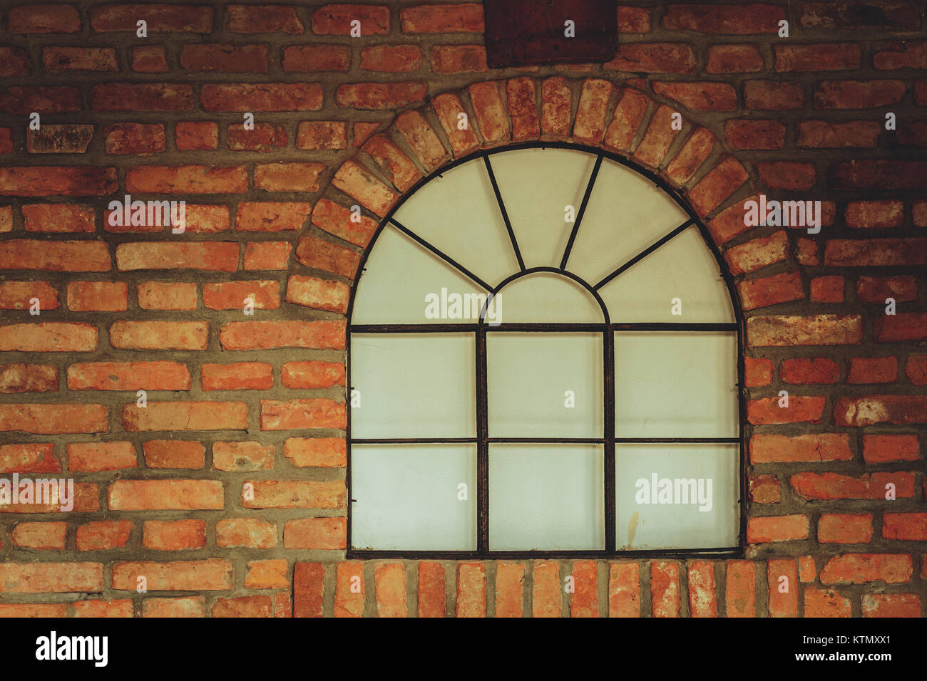 Textures and close up detailed patterns concept. Big rounded window on ...