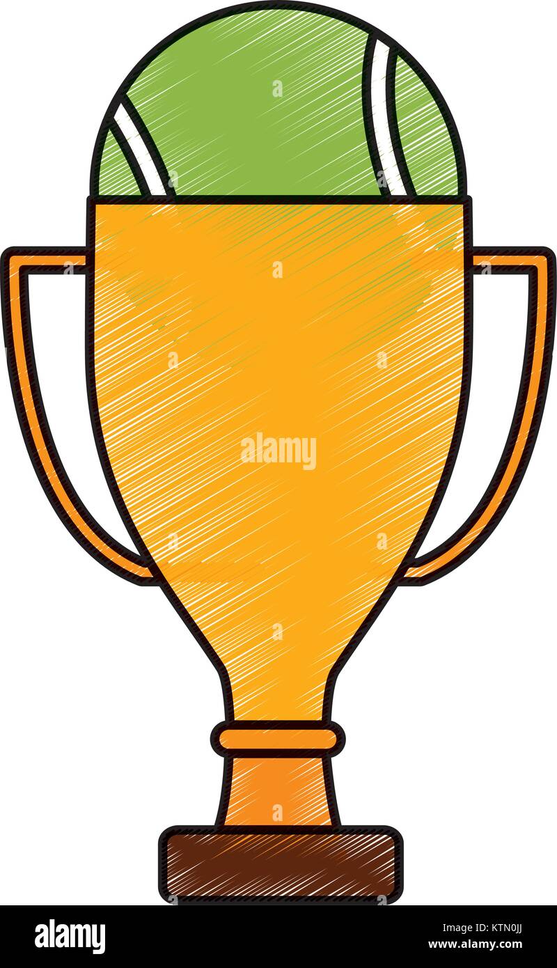 tennis trophy and ball champion competition sport vector illustration ...