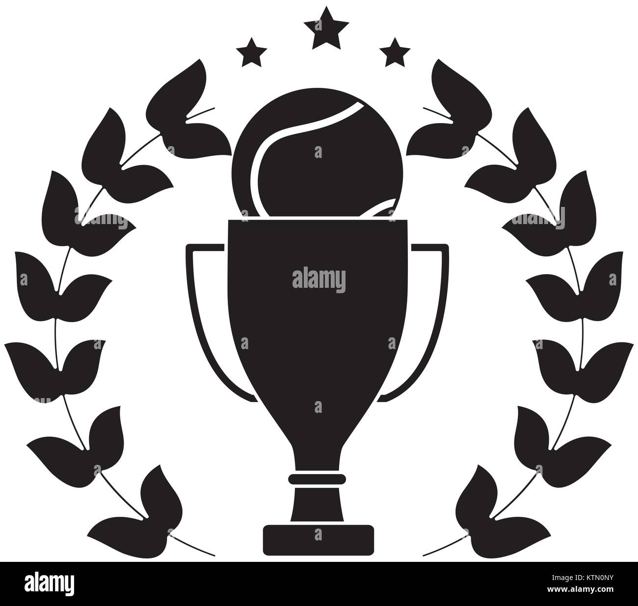 tennis trophy ball wreath award sport vector illustration Stock Vector ...