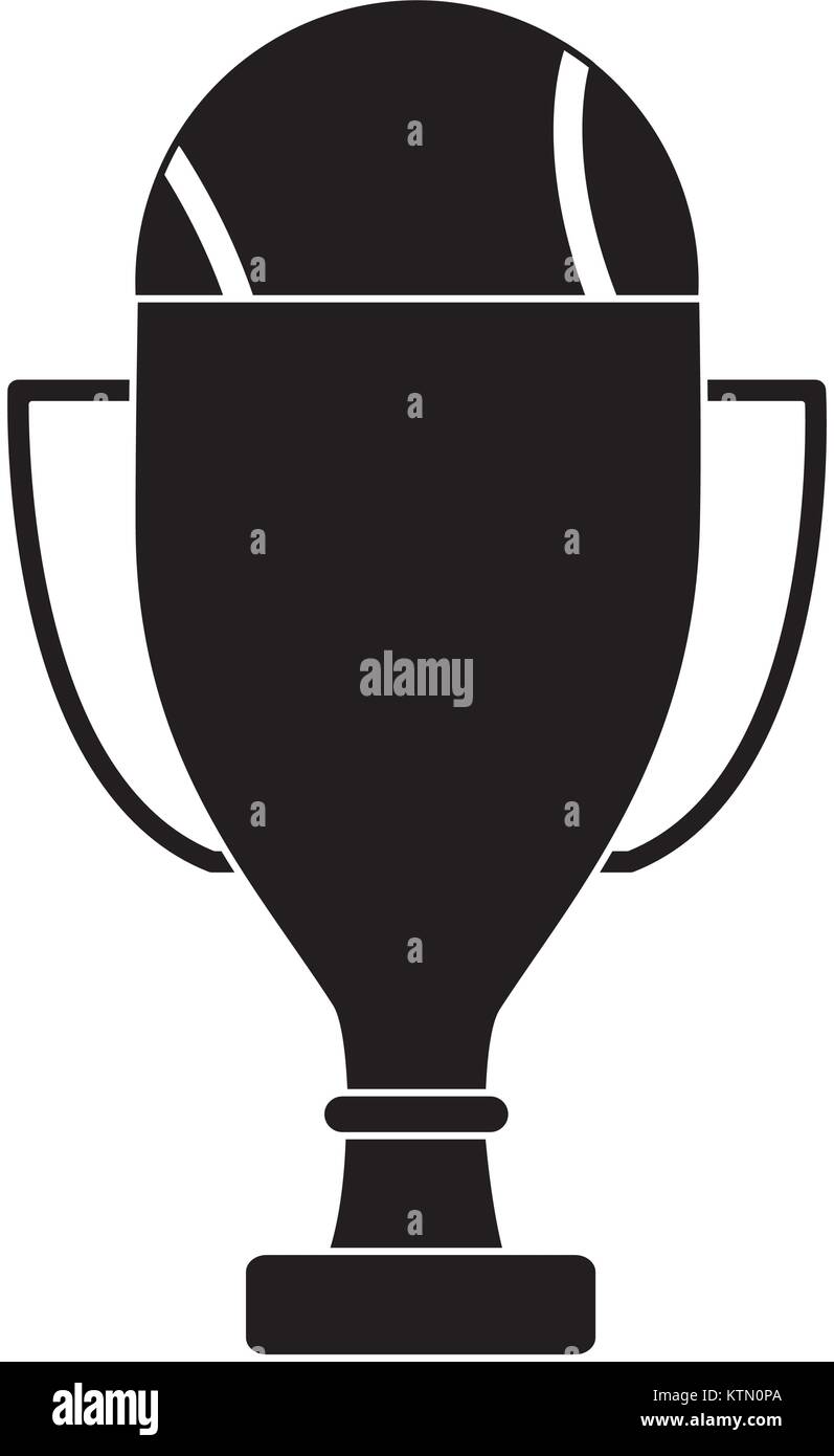 tennis trophy and ball champion competition sport vector illustration ...