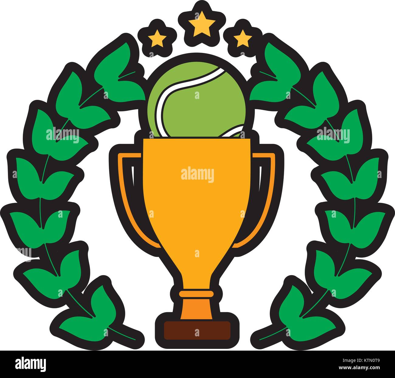 tennis trophy ball wreath award sport vector illustration Stock Vector ...