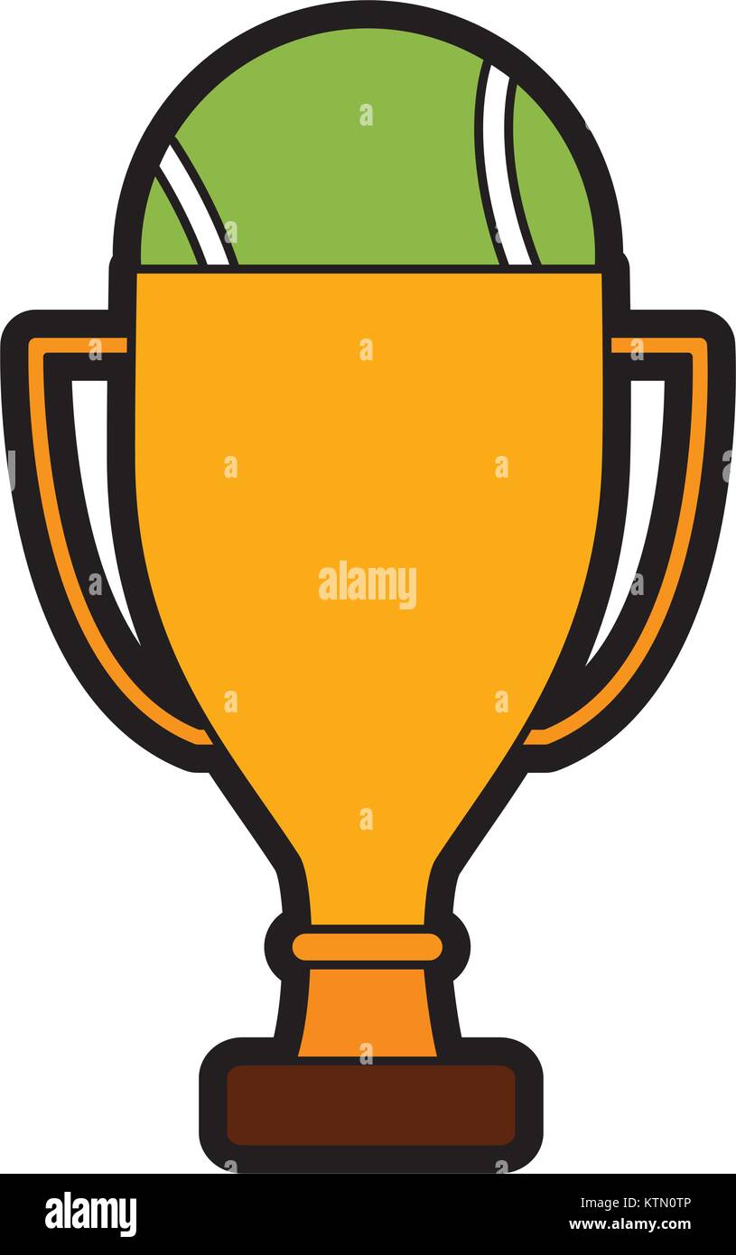 tennis trophy and ball champion competition sport vector illustration ...