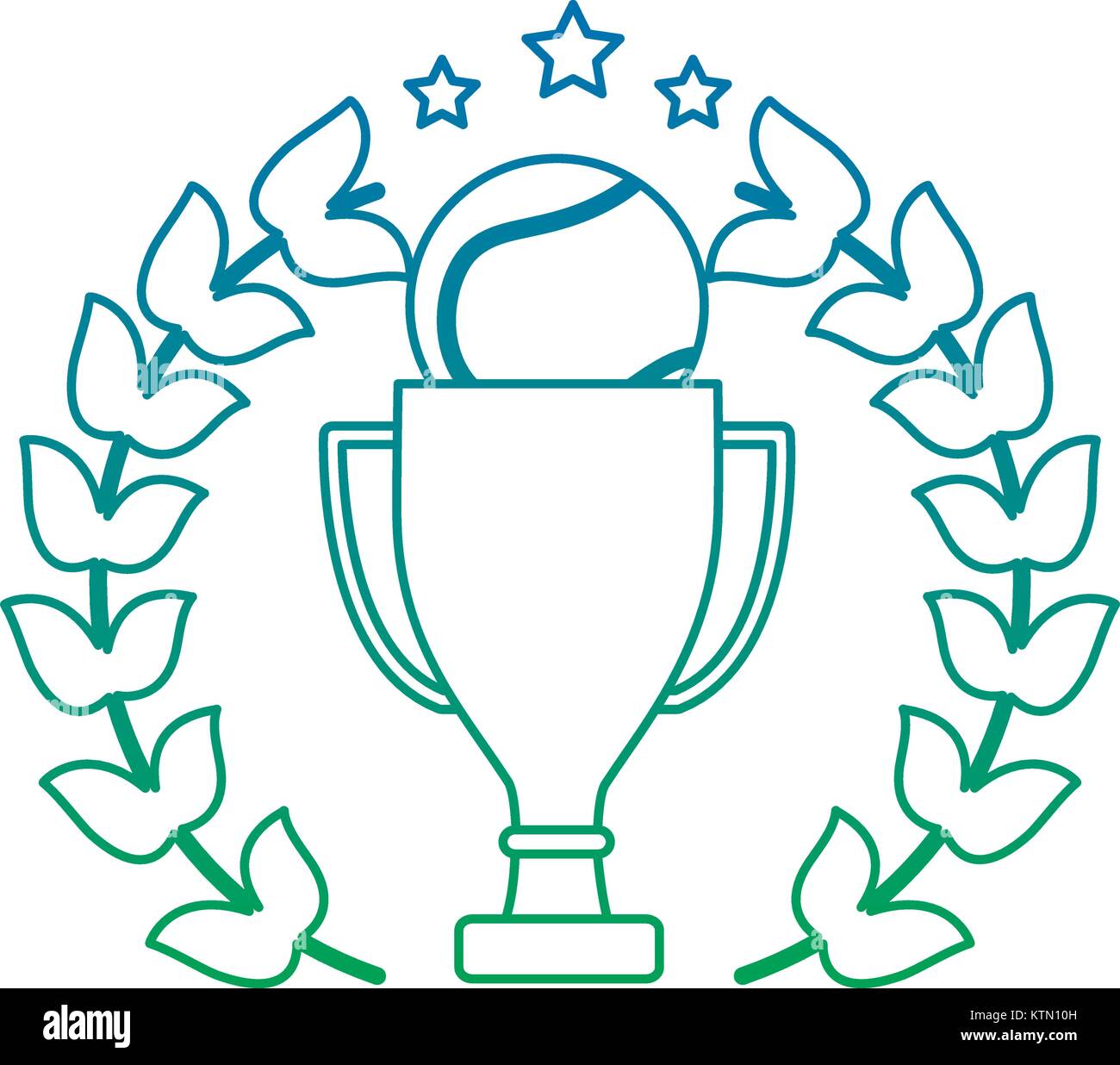 tennis trophy ball wreath award sport vector illustration Stock Vector ...