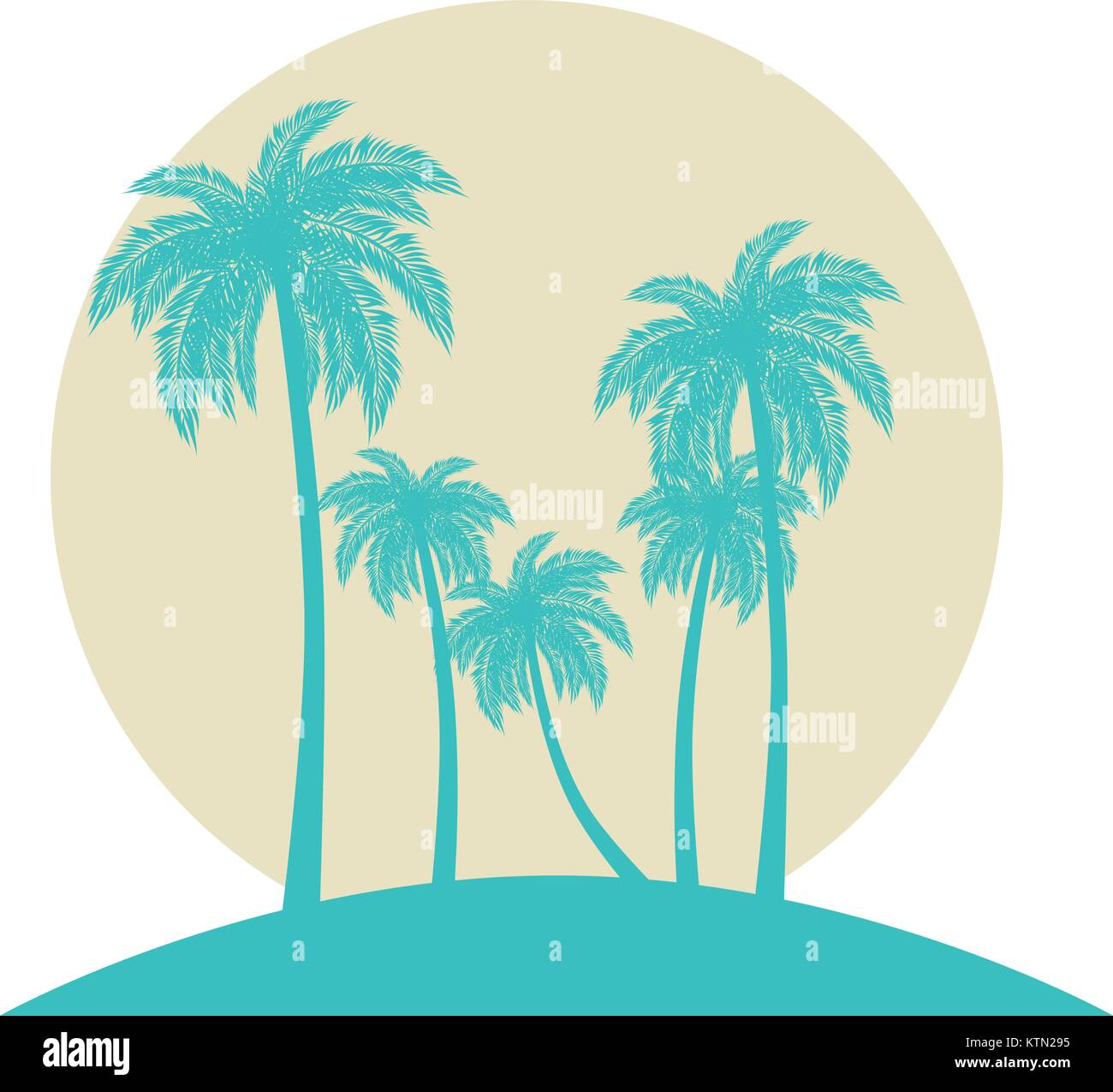 tropical palm trees scene vector illustration design Stock Vector