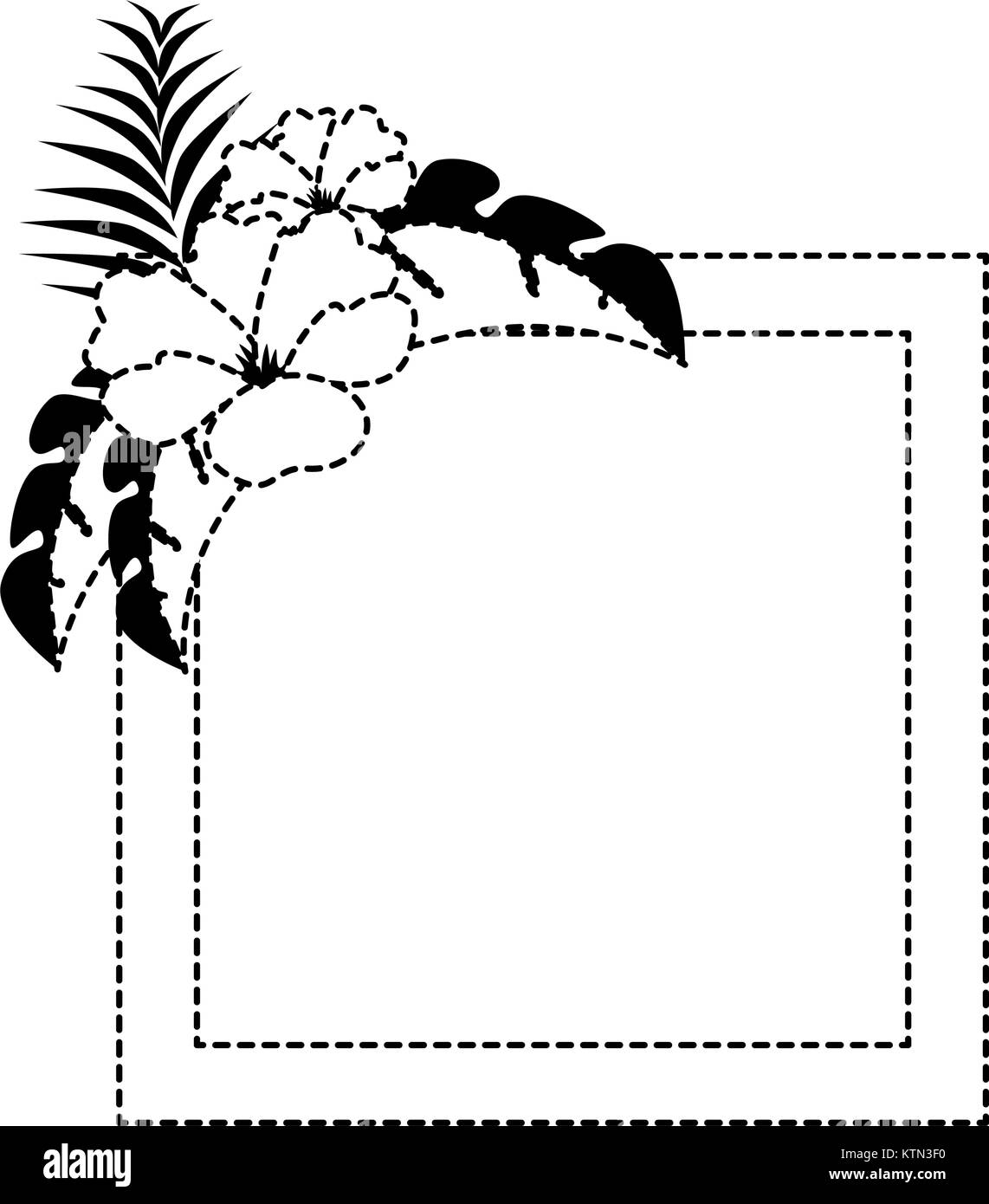 exotic and tropical flower frame vector illustration design Stock ...