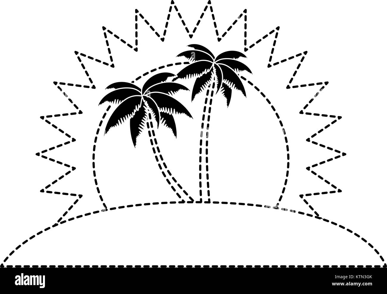 tropical palm trees scene vector illustration design Stock Vector