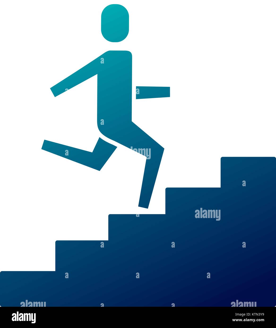 businessman climbing stairs up success business vector illustration ...