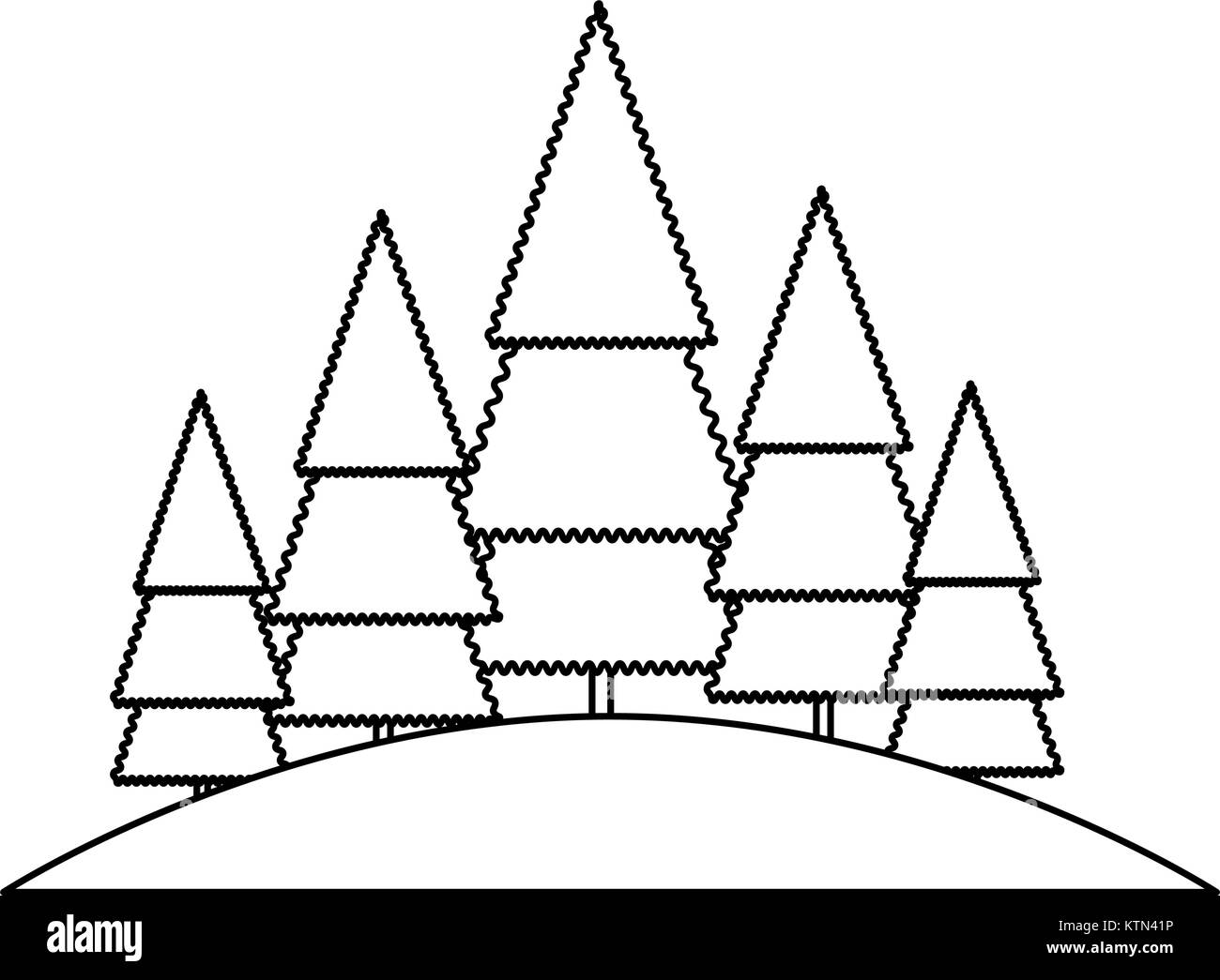 pine forest scene icon vector illustration design Stock Vector Image ...