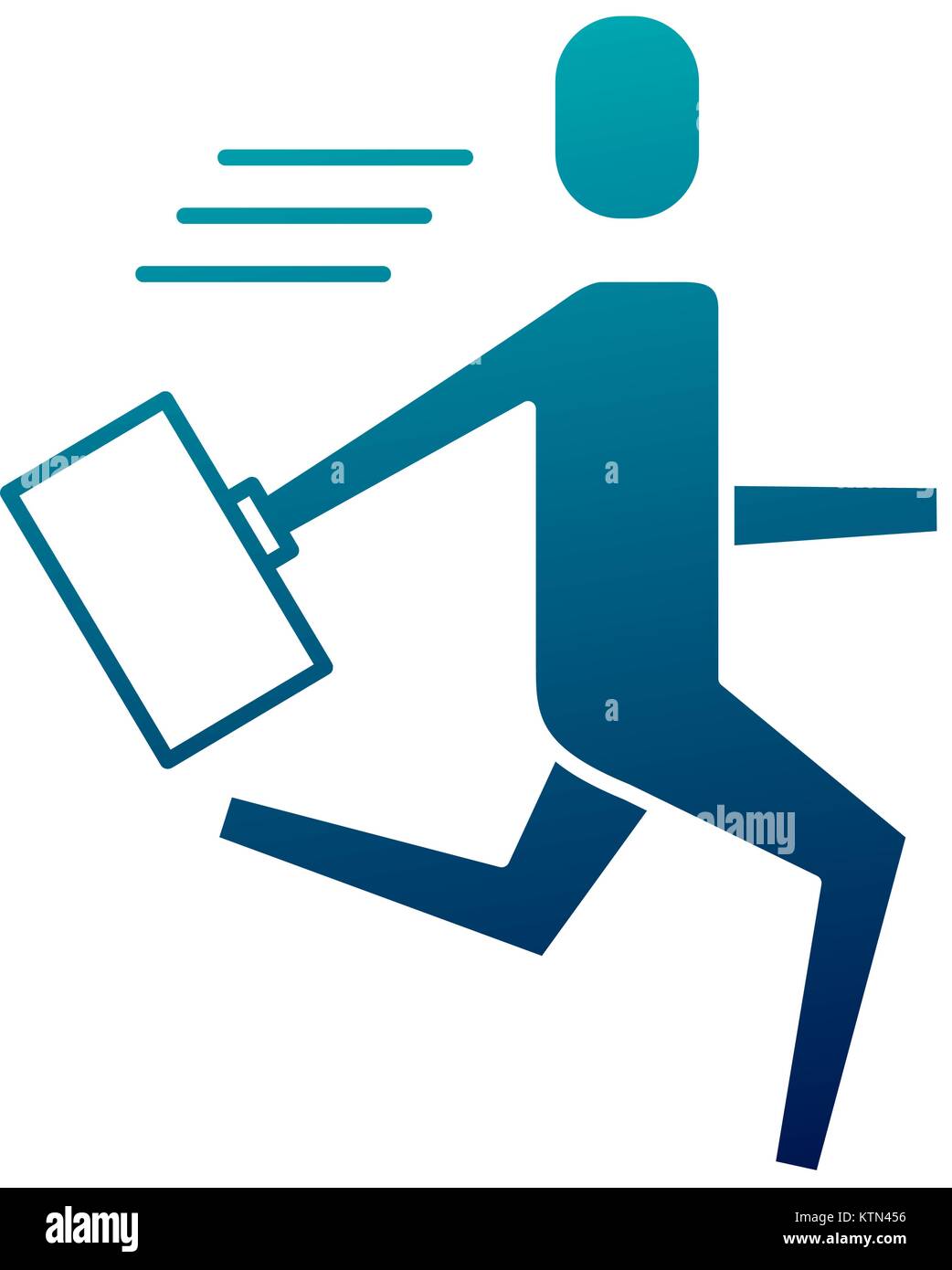 businessman running with briefcase success vector illustration blue ...
