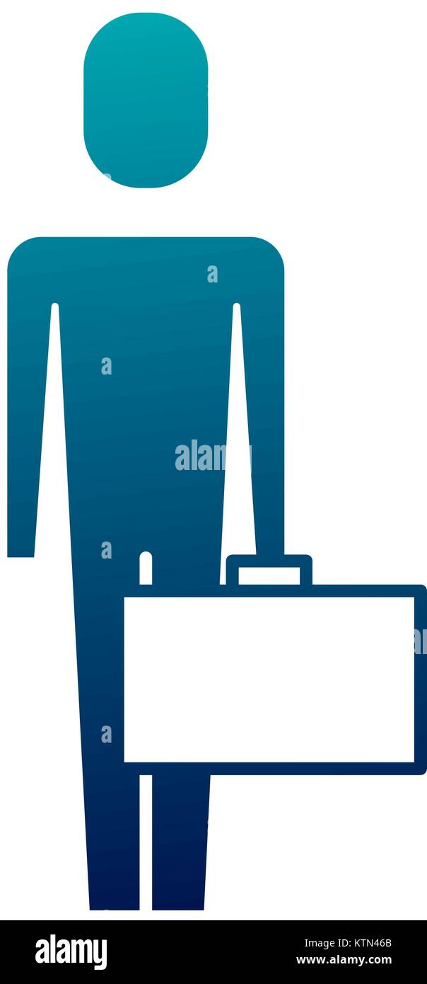 businessman holding briefcase standing character vector illustration ...