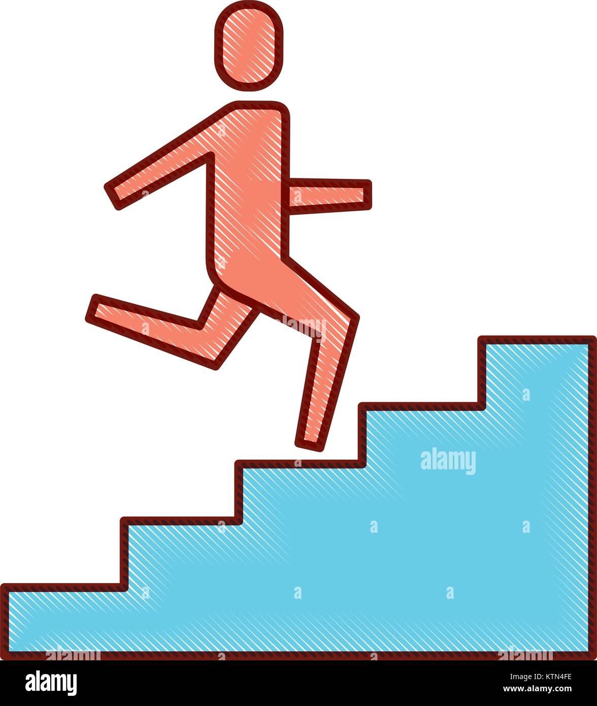 businessman climbing stairs up success business vector illustration ...