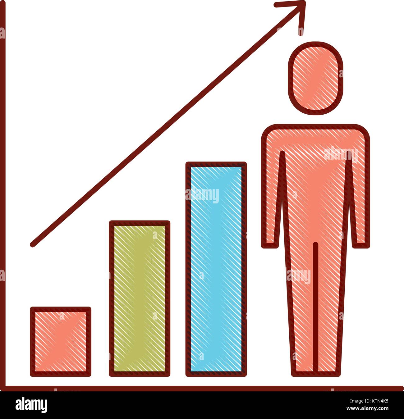 businessman with diagram arrow growth finance vector illustration Stock ...