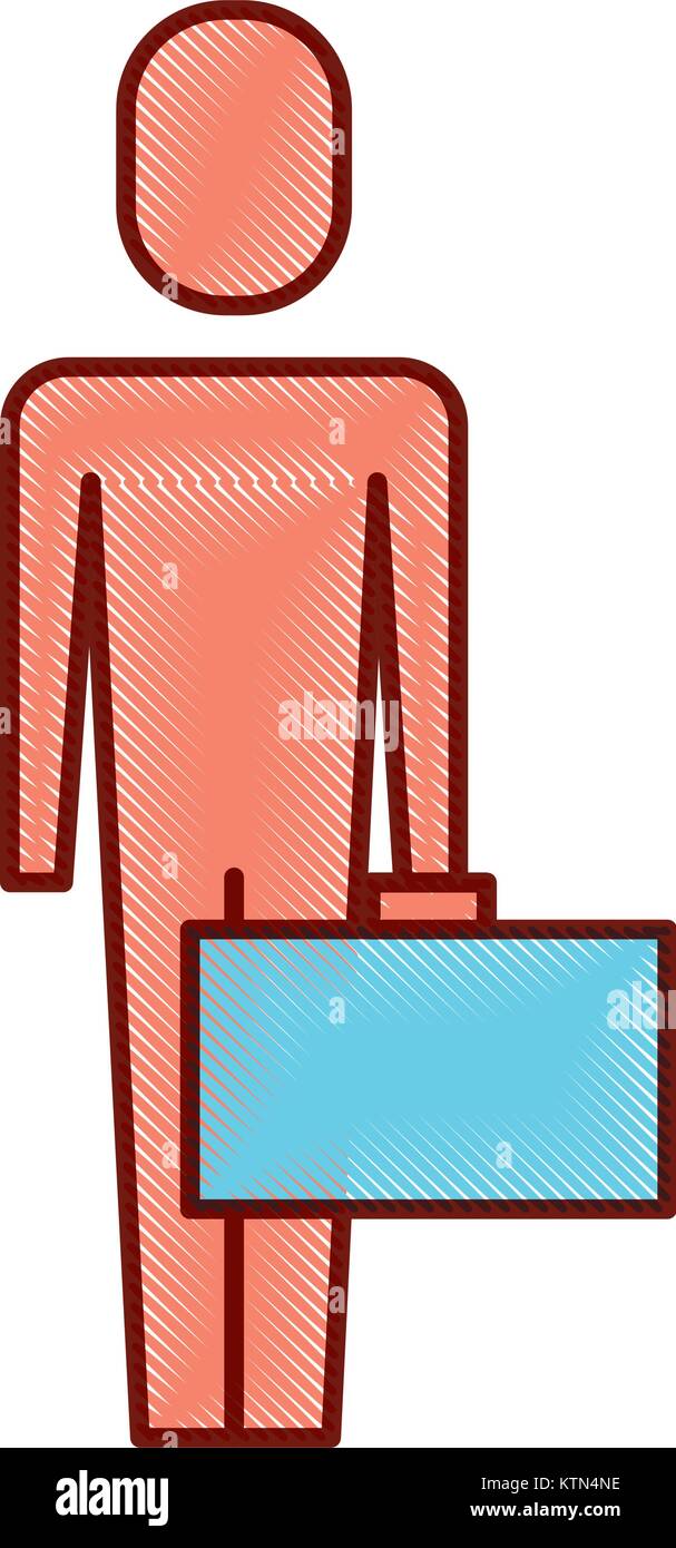 businessman holding briefcase standing character vector illustration ...