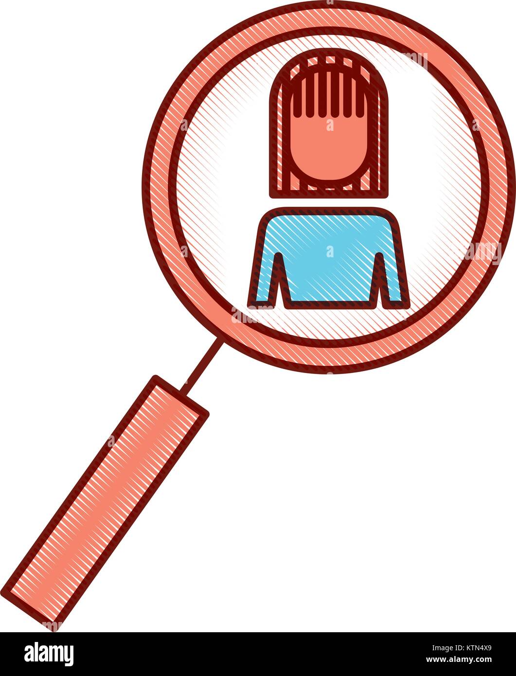 magnifier with businesswoman pictogram icon Stock Vector Image & Art ...