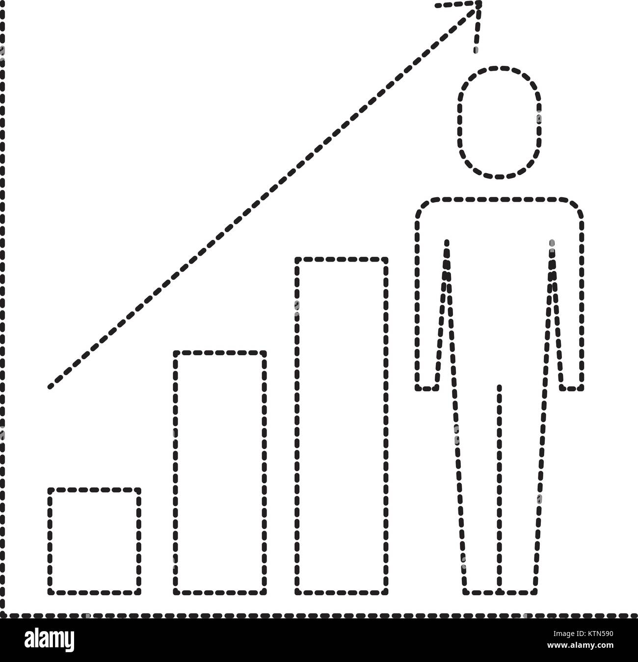 businessman with diagram arrow growth finance vector illustration Stock ...