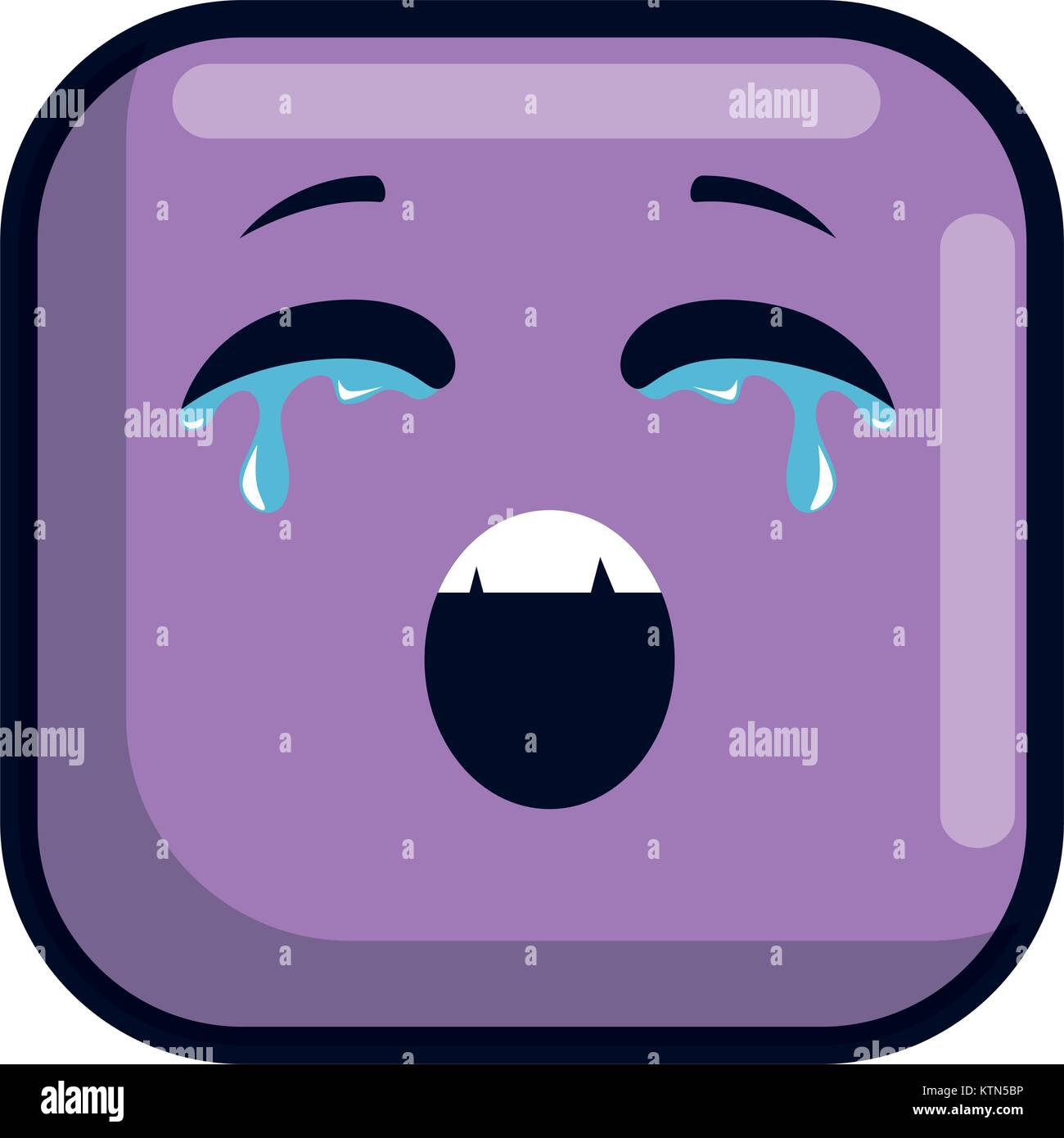 crying face emoji character vector illustration design Stock Vector ...