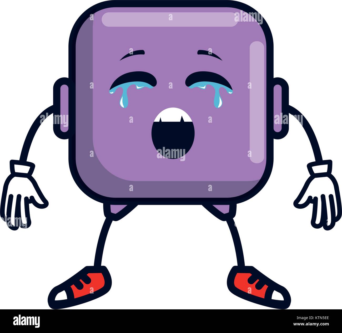 crying face emoji character vector illustration design Stock Vector ...
