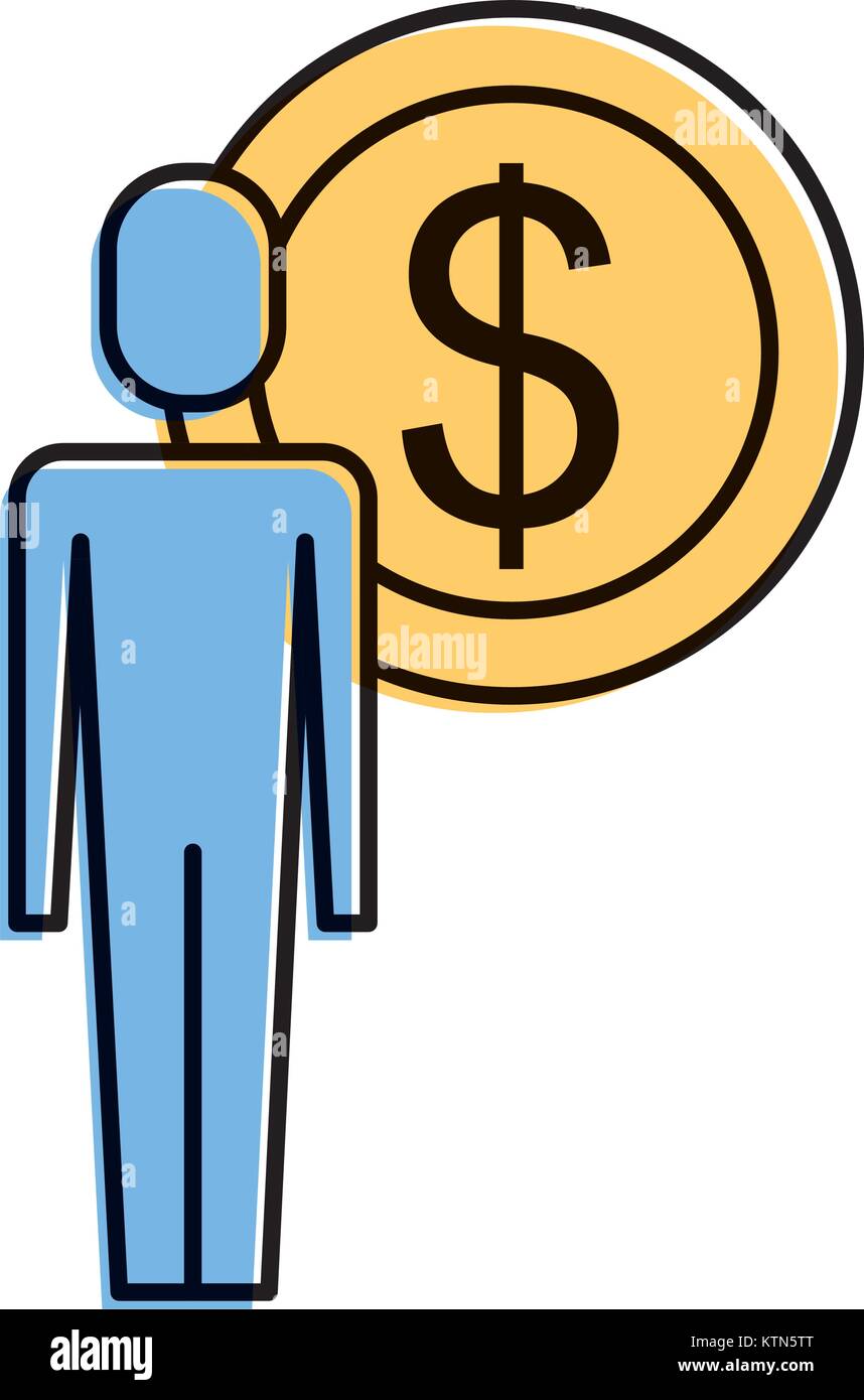 businessman dollar coin money symbol Stock Vector Image & Art - Alamy