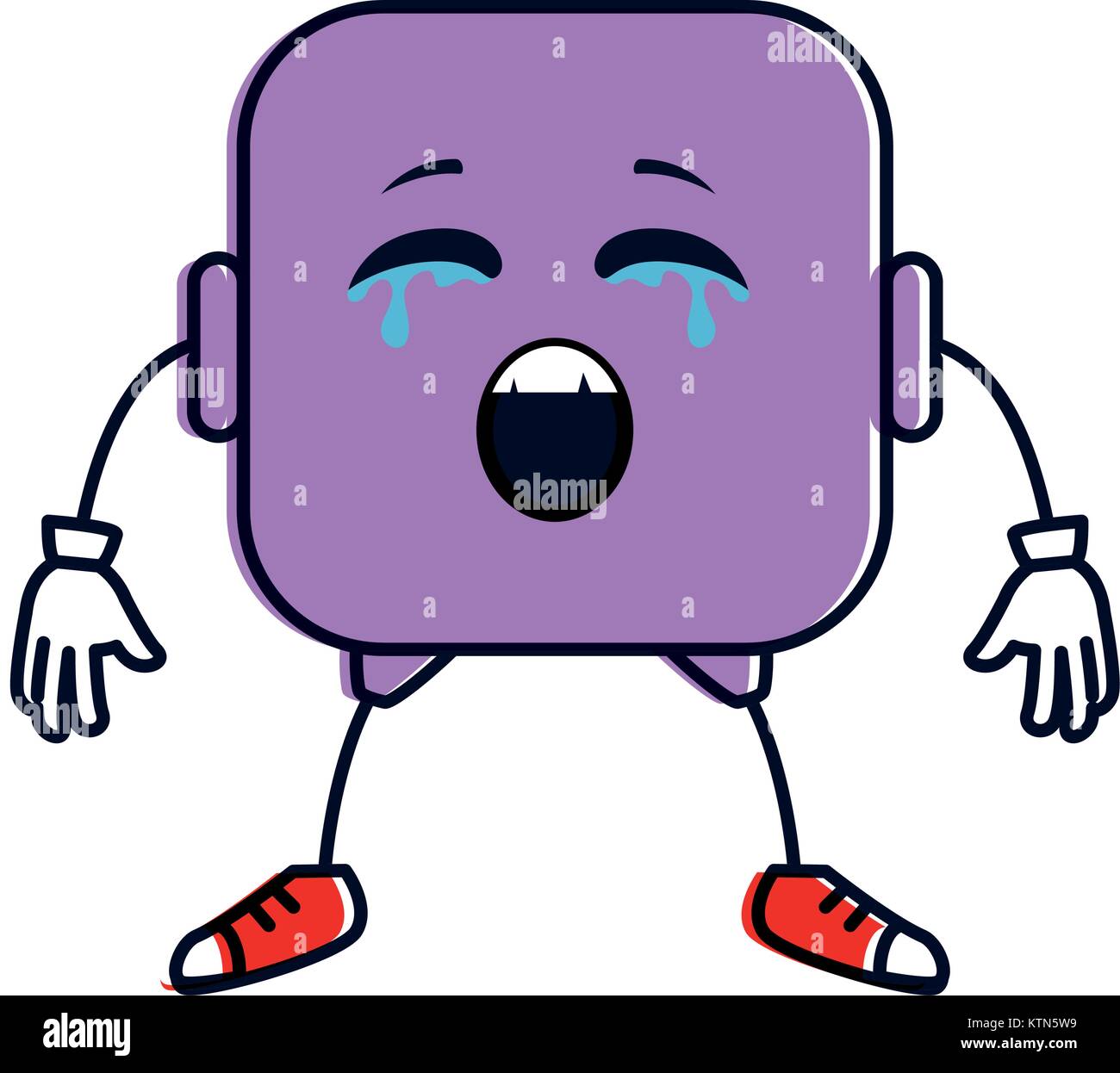 crying face emoji character vector illustration design Stock Vector ...